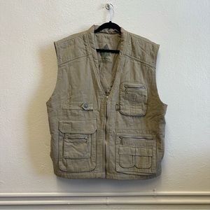 VTG mens StJohns Bay Hunting Vest Size XL Rugged Canvas Fishing Outdoors Wear